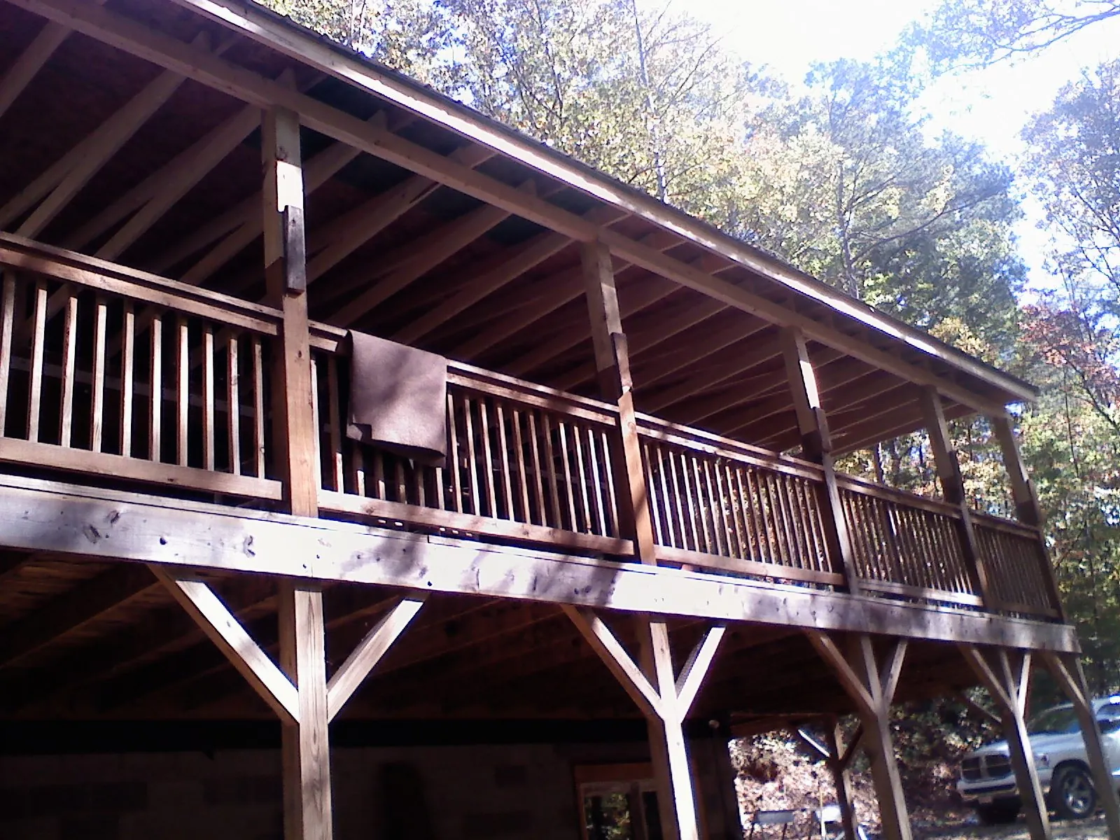 Timber framing under a new elevated porch and deck — Roof Leak Repair in Halethorpe by Roofing Brothers